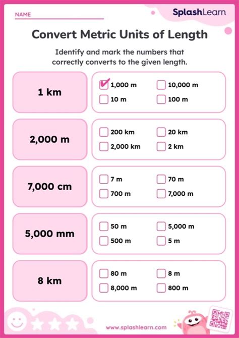 Convert Units Of Length Worksheet Printable Online Answers