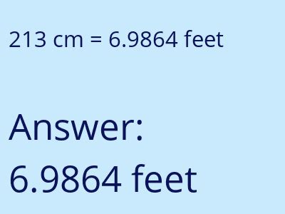 Converting 213 Cm To Feet A Guide For Easy Comprehension Debos