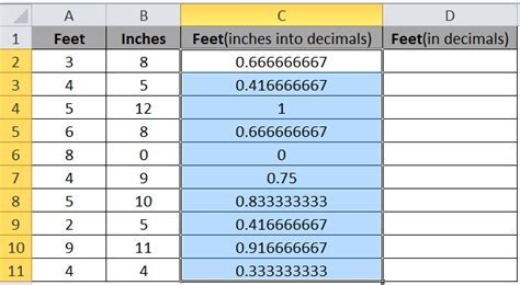 Converting Decimal Feet To Feet And Inches Excel How To Con