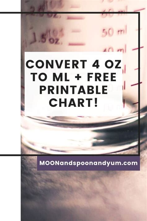 Converting Oz To Ml Free Printable Conversions Chart, 51% Off