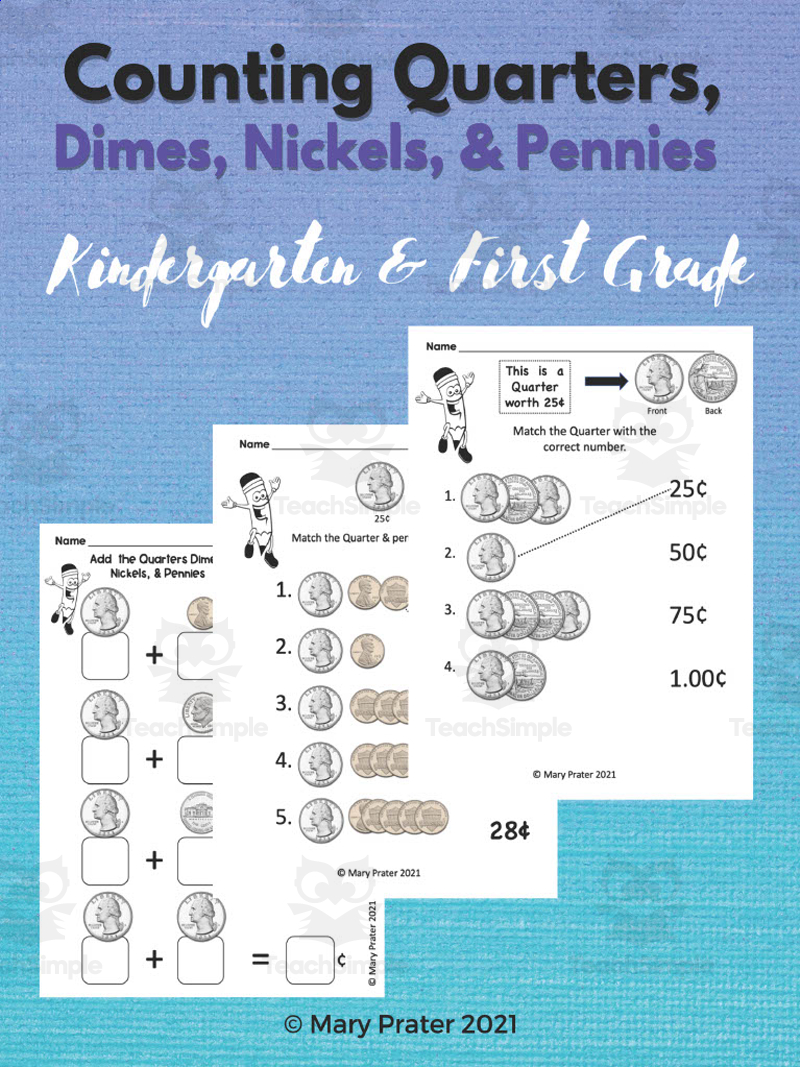 Counting Coins Quarters Dimes Nickels And Pennies