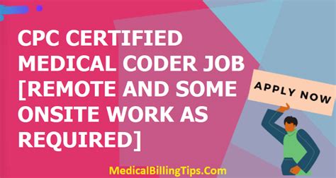 Cpc Certified Medical Coder Job Remote And Some Onsite Work As