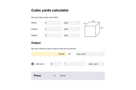 Cubic Yards Calculator Measure And Price Volume Convertcalculator
