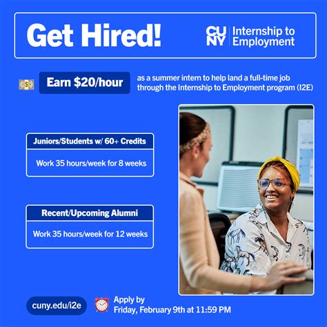Cuny Students Can Earn 20 Hr As A Summer Intern To Help Land A Full