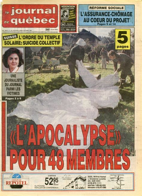 Dans Nos Archives L Ordre Du Temple Solaire Faisait Ses Premiers