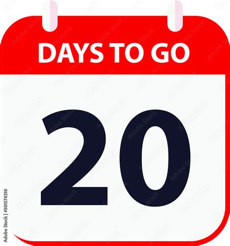 Days To Go Last Countdown Icon 20 Days Go Vector Image Stock Vector