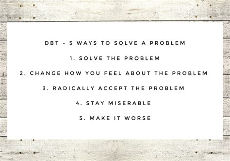 Dbt 5 Ways To Solve A Problem Middle Path Counseling Mo
