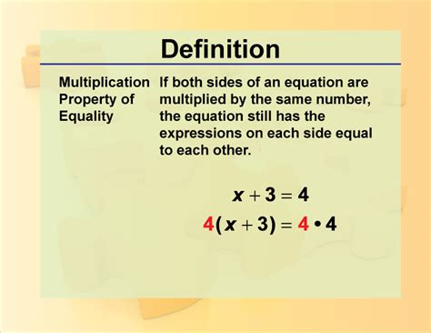 Definition Math Properties Multiplication Property Of Equality