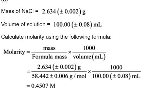 Derive The Formula Molarity Here D Is Density And Gmm Is Gram