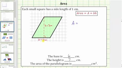 Determine The Area Of A Parallelogram On A Grid Youtube