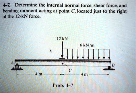 Determine The Normal Shear Force And Bending Moment At C And D Youtube