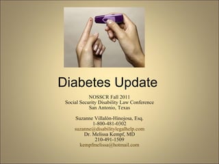 Diabetes Presentation Nosscr 112011 San Antonio 2