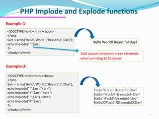 Difference Between Explode And Implode Functions In Php