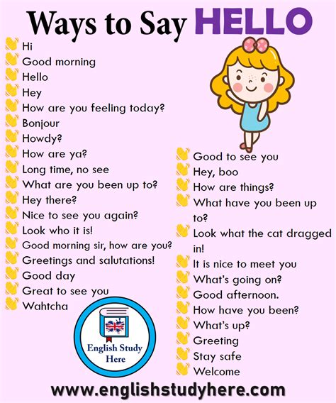 Different Ways To Say Hello English Study Here