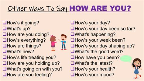 Different Ways To Say How Are You