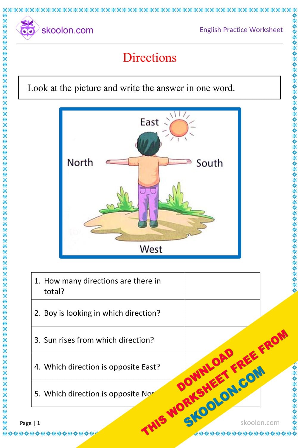 Directions Worksheets Worksheets Library