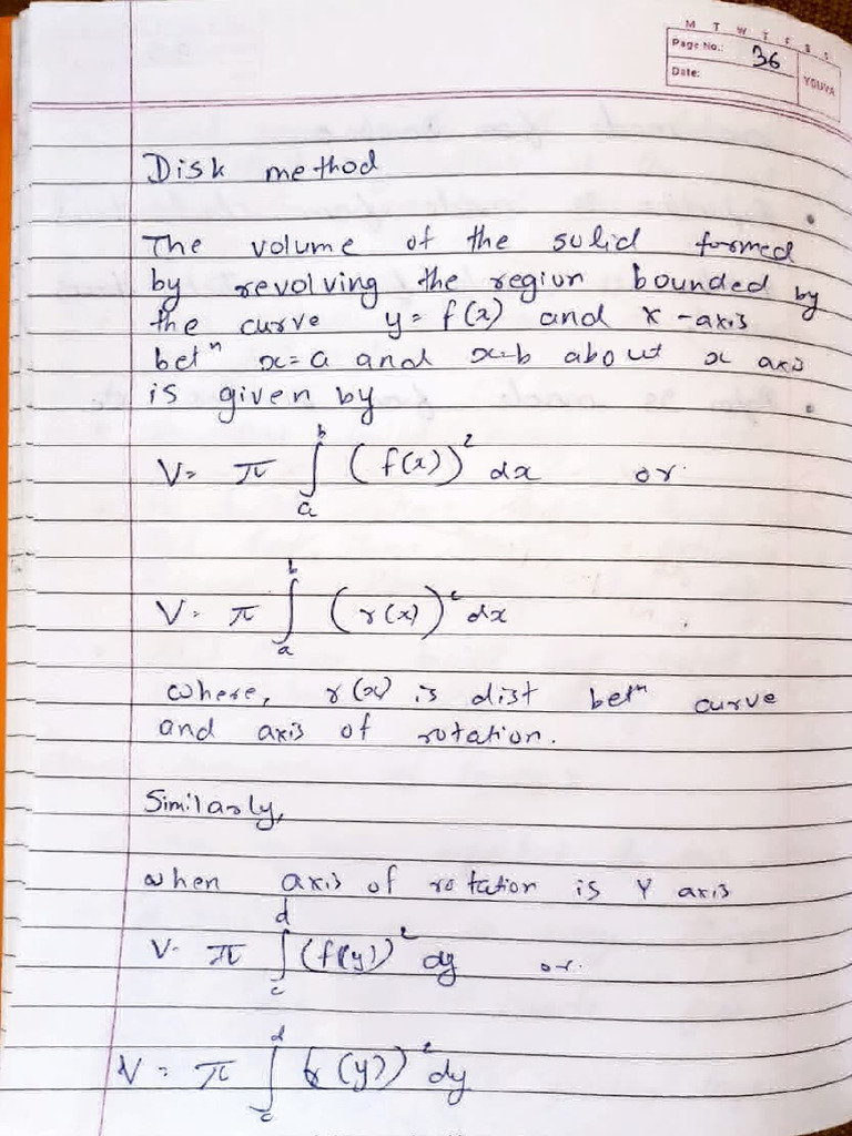 Disk and Washer Method Explained