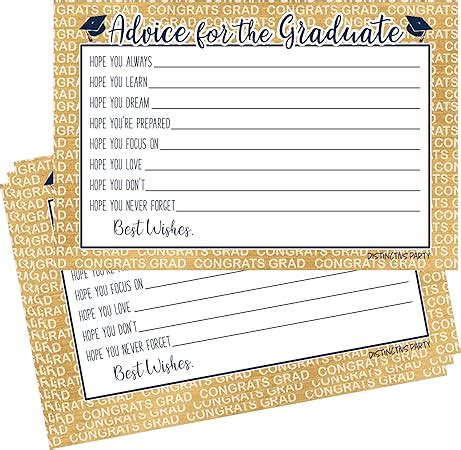 Distinctivs Blue And Gold 2023 Graduation Advice Cards 25 Party