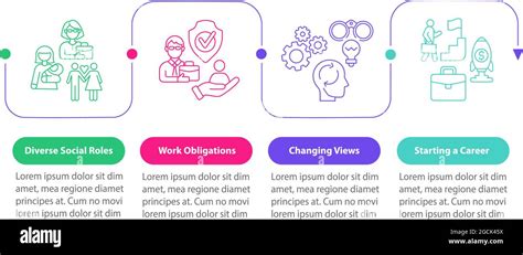 Diverse Social Roles Vector Infographic Template Stock Vector