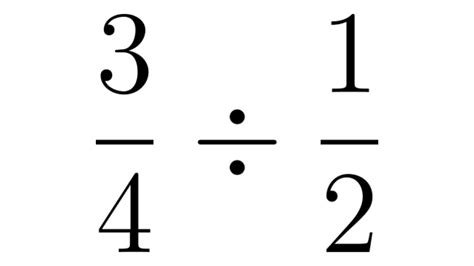 Division Of Two Fractions Example With 3 4 Divided By 1 2 Youtube