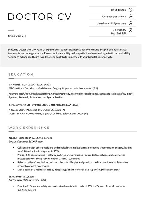 Doctor Cv Example Writing Guide Guarantee Your Cv Is Noticed