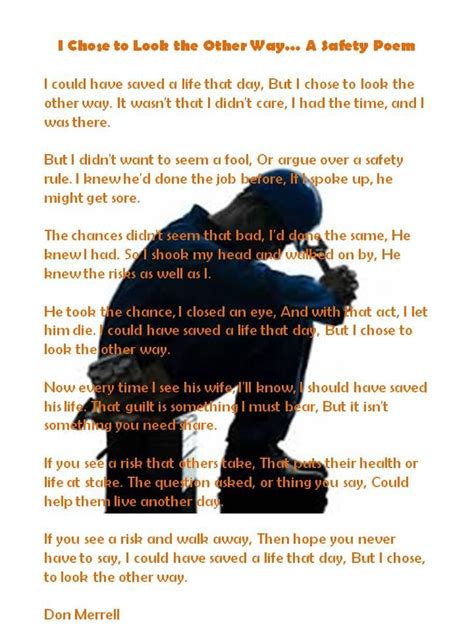 Don T Choose To Look The Other Way Workplace Safety Health And
