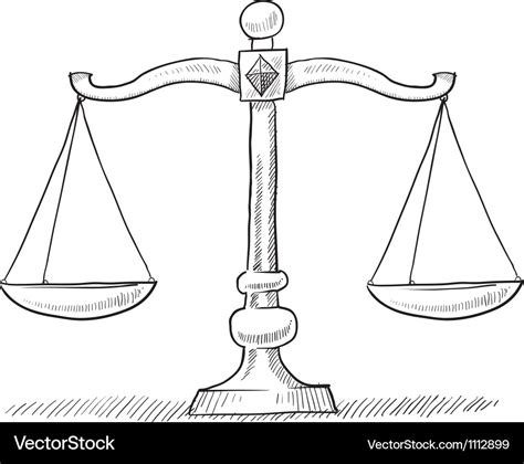 Doodle Scales Justice Royalty Free Vector Image