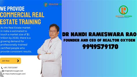 Dr Nandi Rameswara Rao Realtor Oxygen Founder Amp Ceo Realtoroxygen