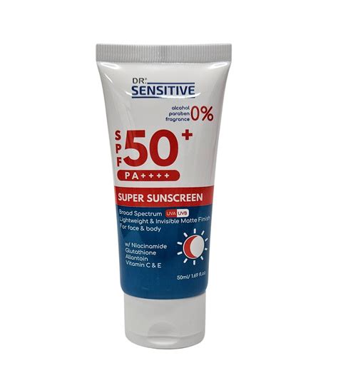 Dr Sensitive Super Sunscreen For Face And Body Spf50 50Ml Watsons