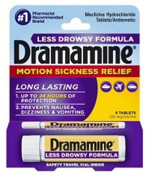Dramamine Less Drowsy Motion Sickness Medicine