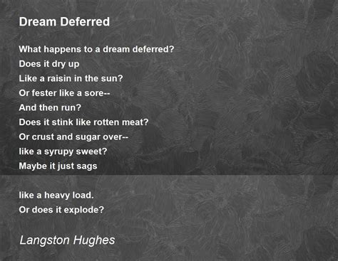 Dream Deferred By Langston Hughes Meaning Theresa Has Villarreal