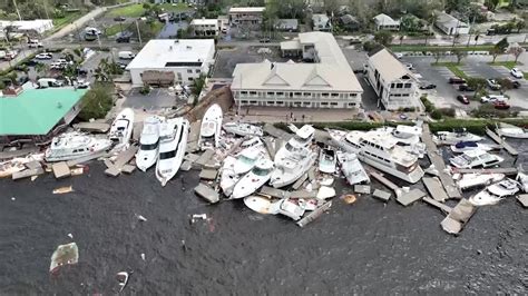 Drone Footage Shows Hurricane Damage In Fort Myers Youtube