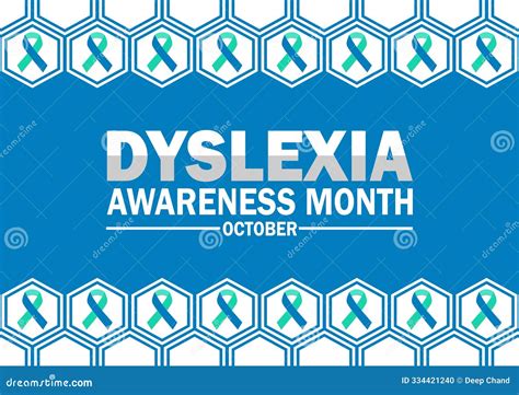 Dyslexia Awareness Month Background Vector Illustration
