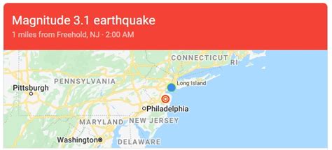 Earthquake Strikes New Jersey Shaking Reported Across State The