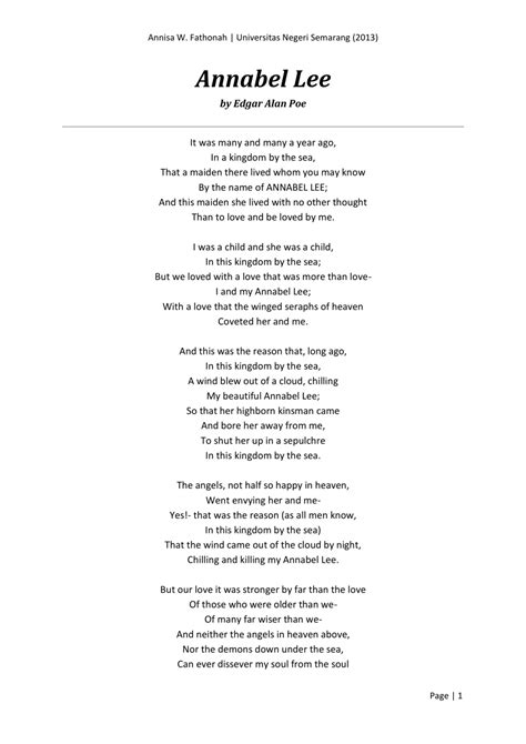 Edgar Allan Poe Annabel Lee Pdf