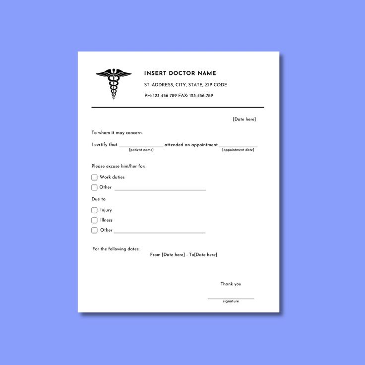 Editable Doctor Excuse Note Template Printable Doctor S Note Doctor