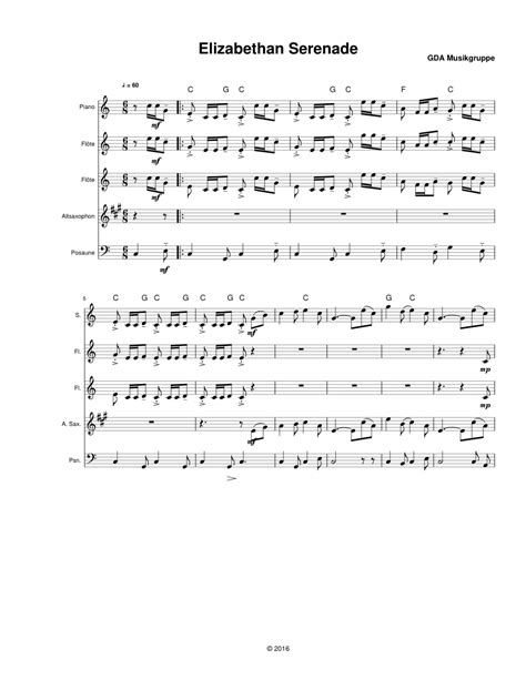 Elizabethan Serenade Gda Musiktruppe Sheet Music For Trombone Soprano