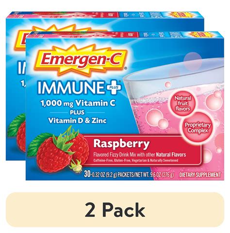Emergen C Immune Plus Vitamin C Supplement Powder Elderberry 18 Ct