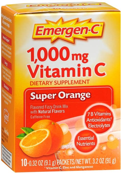 Emergen C Immune Vitamin C 1000 Mg Packets Super Orange Shop