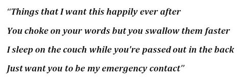 Emergency Contact Lyrics