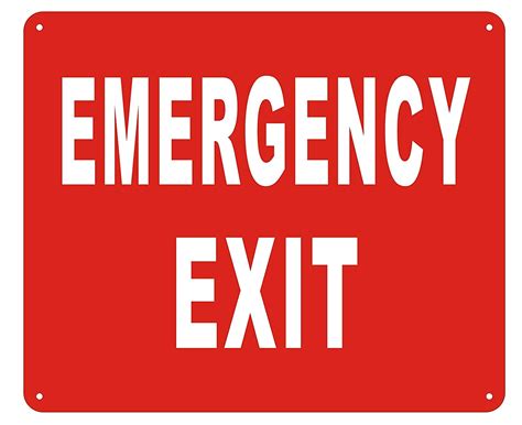 Emergency Exit Sign Reflective Aluminum 10X12 Walmart Com