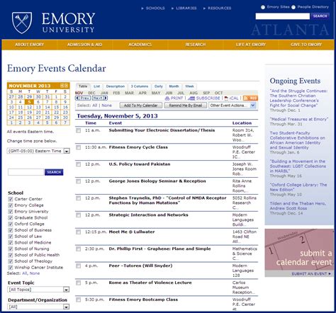 Emory University Academic Calendar Dates