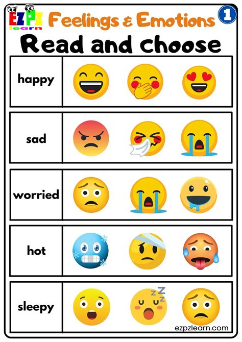 Emotion Feeling Worksheets