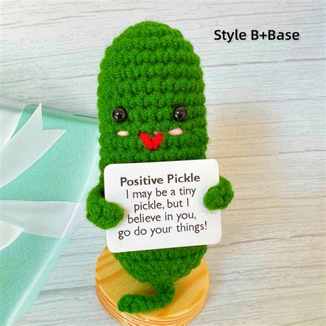 Emotional Support Pickle Handmade Crochet Pickle Positive Etsy Canada