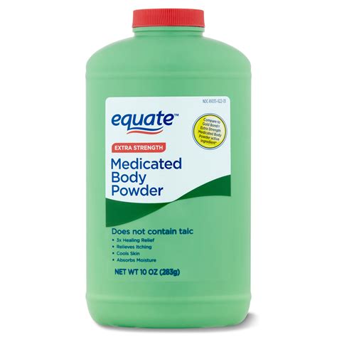 Equate Extra Strength Medicated Body Powder Eucalyptus Scent 10 Oz