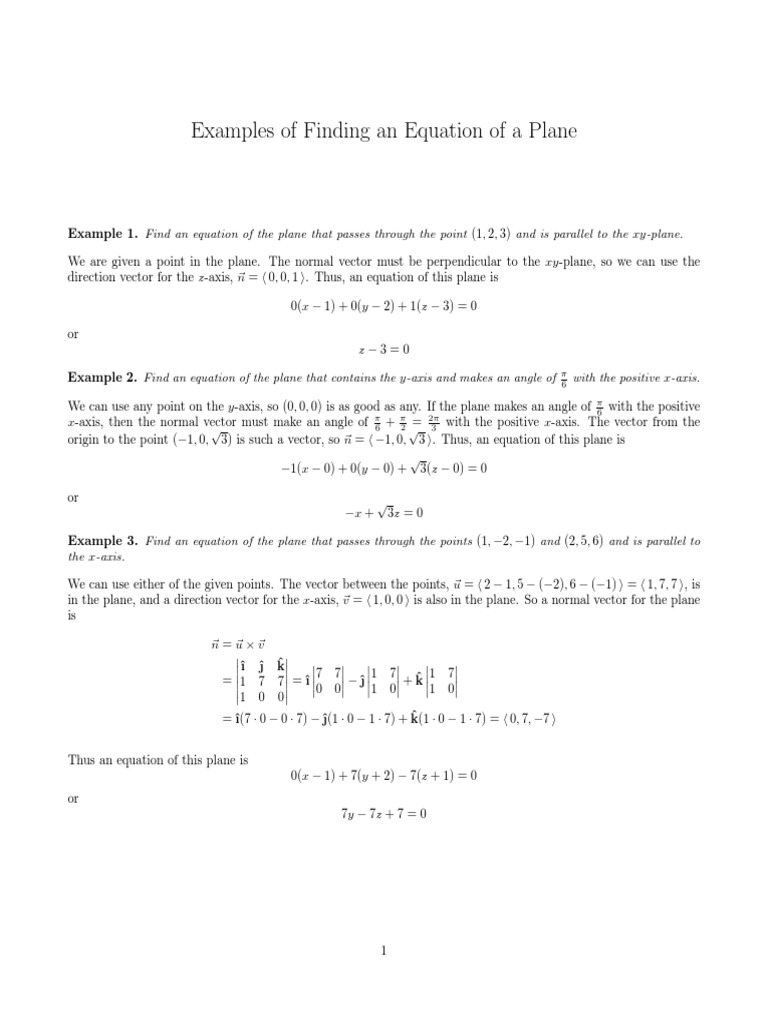5 Ways Plane Equation