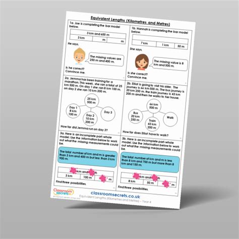 Equivalent Length Kilometres And Metres Reasoning And Problem