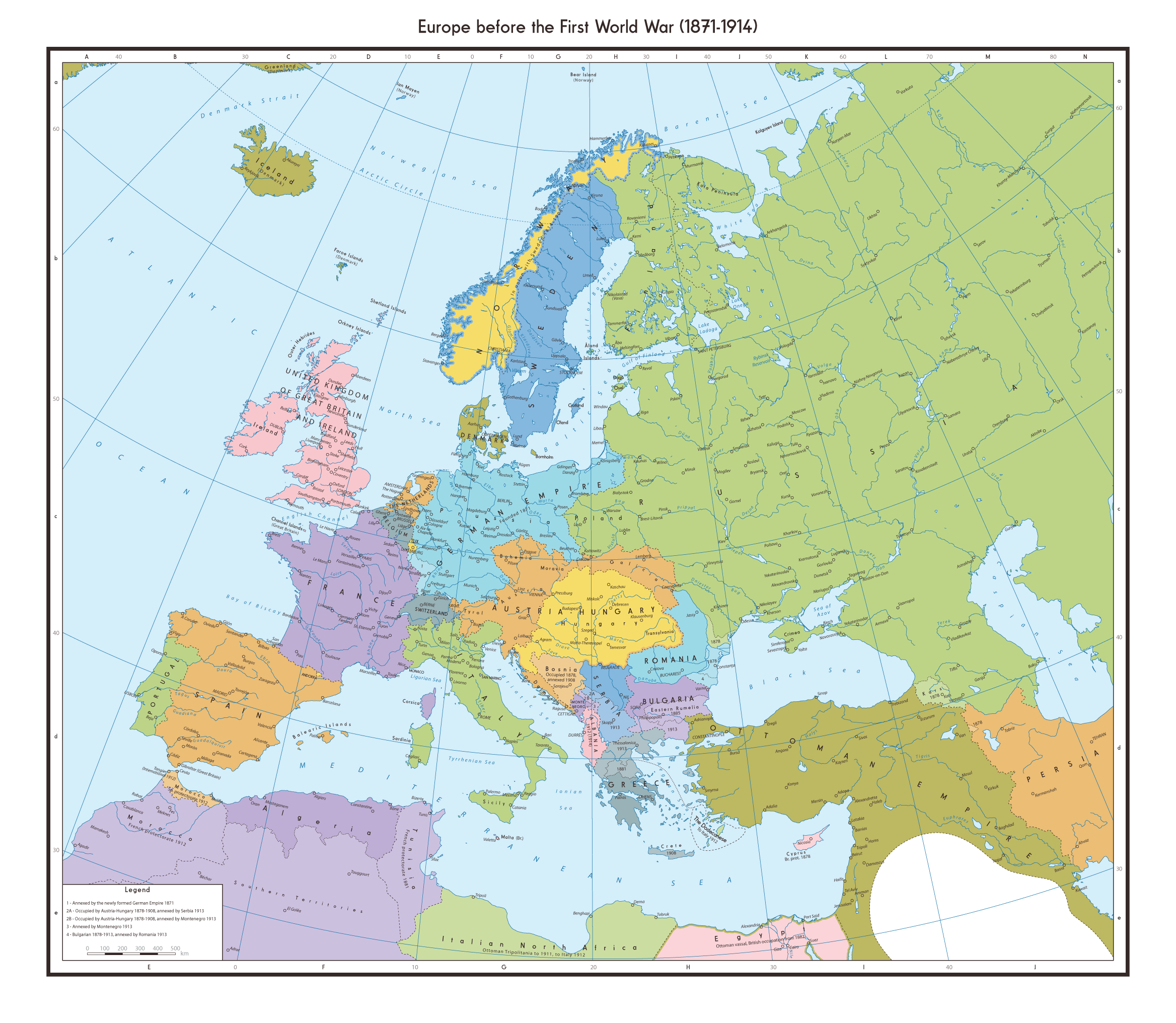Europe Map Before WW1