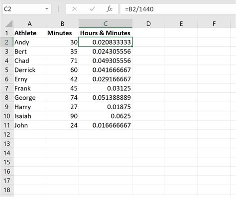 Excel How To Convert Minutes To Hours And Minutes