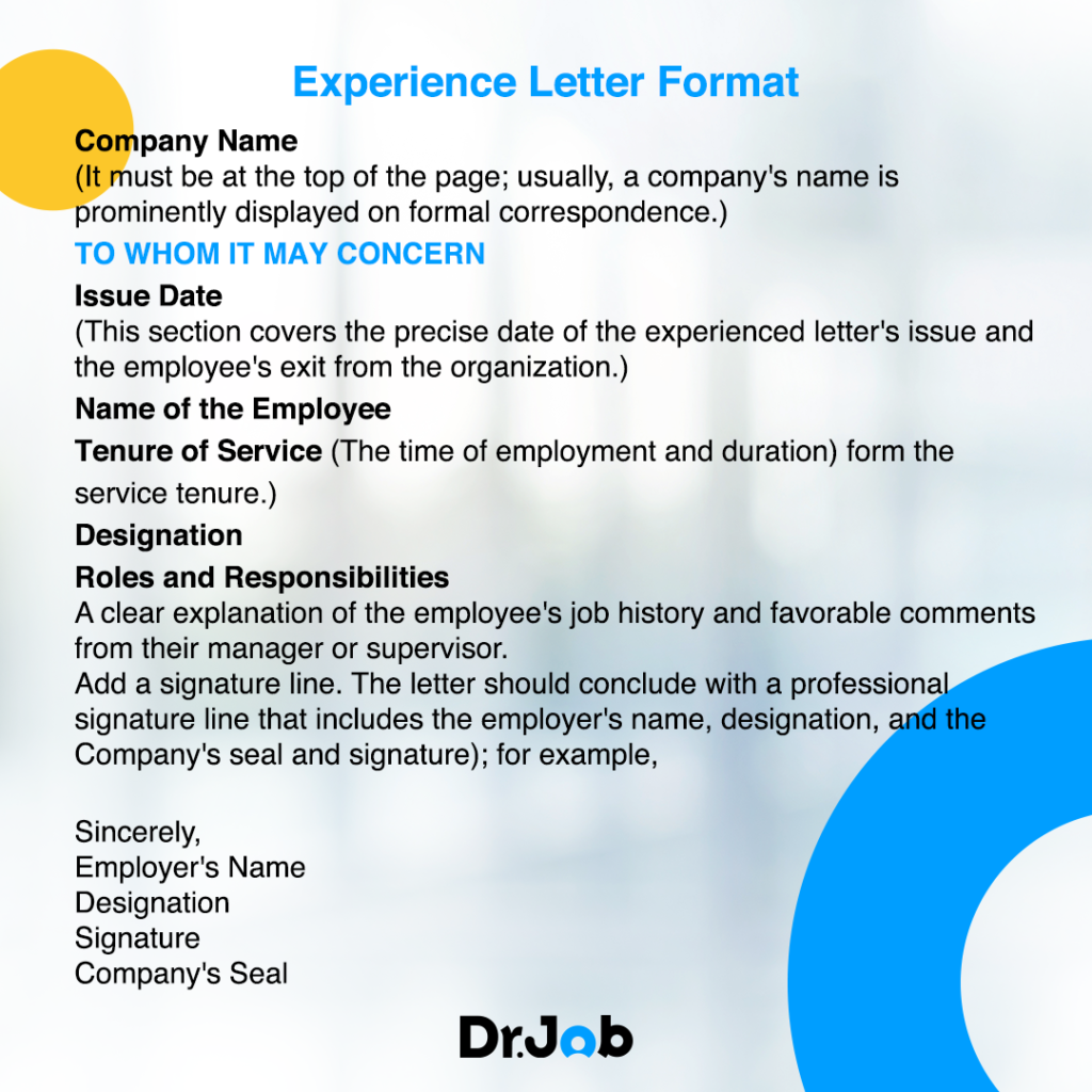 Experience Letter Format Tips Free Word Templates Drjobpro Com